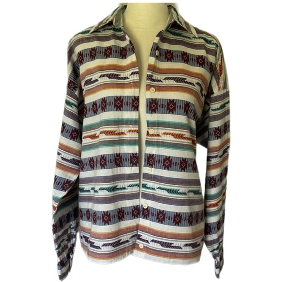 Vintage Chic Western Aztec Cowgirl Button Front Shirt - Picture 2 of 12